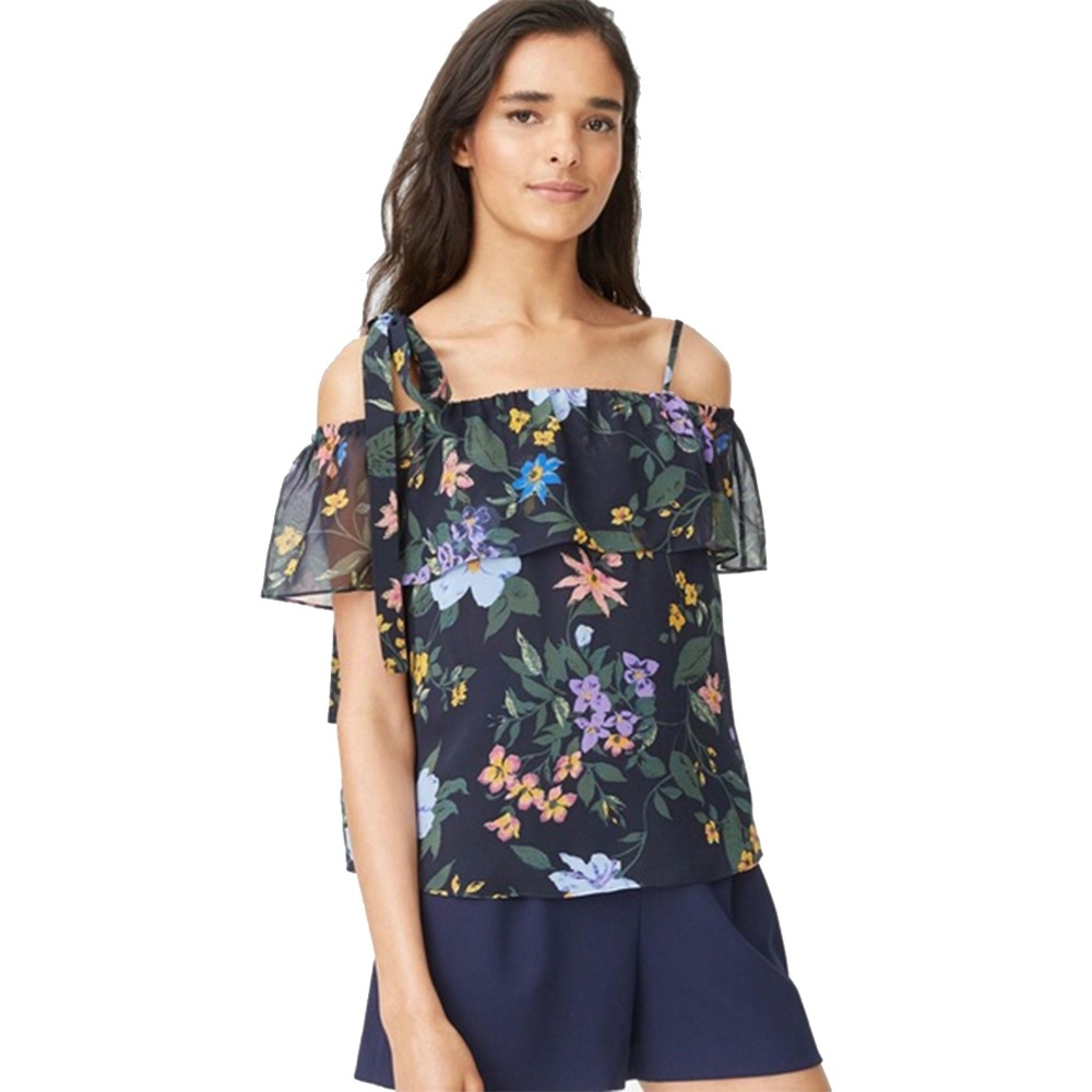Club Monaco Floral Asymmetrical Top - Sz S - NWT